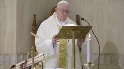 Pope Francis celebrates Mass at the Casa Santa Marta. Credit: Vatican Media