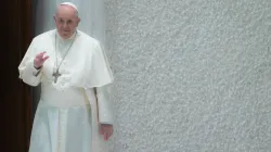 Pope Francis during the general audience in the Vatican's Paul VI Hall, Jan. 26, 2022. Daniel Ibanez