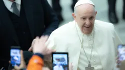 Pope Francis during his general audience in Paul VI Hall on January 26, 2022. Daniel Ibanez/CNA