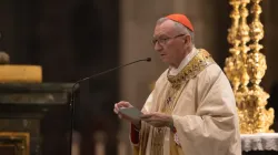 Cardinal Pietro Parolin celebrates Mass for peace in Ukraine on Thursday in the Basilica of St. Mary Major in Rome, Nov. 17, 2022. | Credit: Daniel Ibáñez / CNA