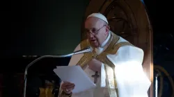 Pope Francis celebrated Mass at the Cathedral of Asti, in northern Italy, for the Solemnity of Christ the King on Nov. 20, 2022. | Credit: Daniel Ibanez/CNA