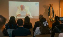 Pope Francis addresses young adults gathered in Tirana, Albania, for the Mediterranean Encounters 2024 conference on Tuesday, Sept. 17, 2024. / Credit: The Archdiocese of Tiranë–Durrës