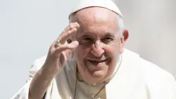 Pope Francis at the general audience in St. Peter's Square on June 28, 2023. | Daniel Ibanez/CNA