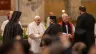 Pope Francis and Archbishop of Canterbury Justin Welby exchange greetings with other Christian leaders at an ecumenical second vespers at the Basilica of St. Paul Outside the Walls in Rome on the feast of the Conversion of St. Paul, Jan. 25, 2024. / Credit: Daniel Ibañez/CNA