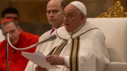 Pope Francis leads an ecumenical second vespers at the Basilica of St. Paul Outside the Walls in Rome on the feast of the Conversion of St. Paul, Jan. 25, 2024. | Credit: Daniel Ibañez/CNA