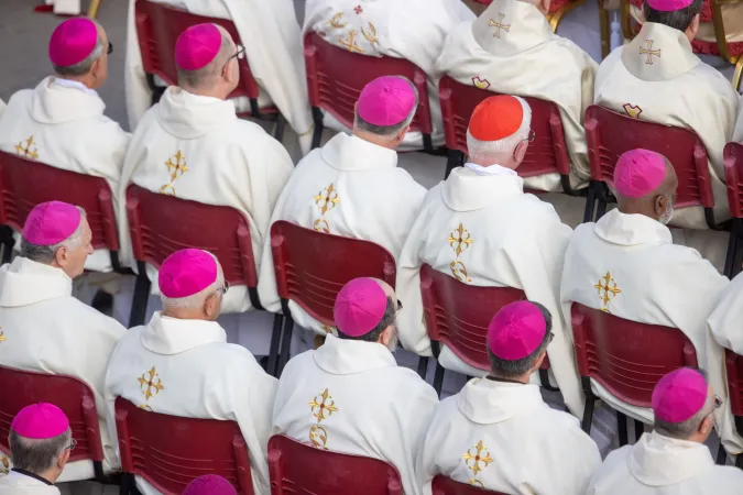 Bishops and cardinals concelebrate Mass with Pope Francis to open the second assembly of the Synod on Synodality on Oct. 2, 2024, in St. Peter’s Square.