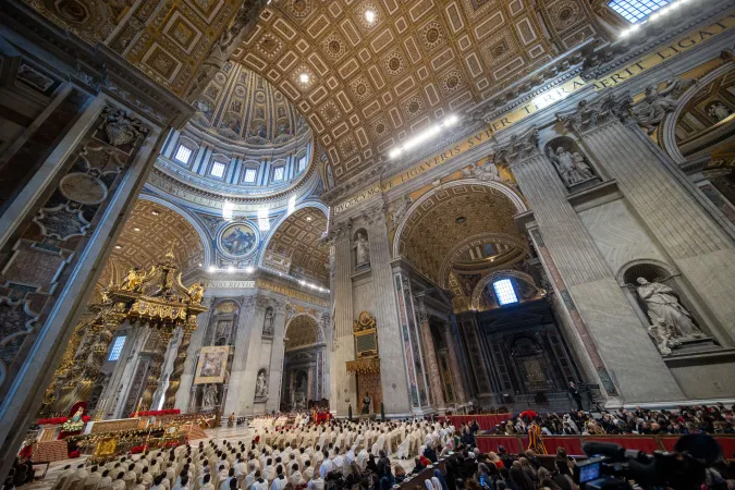 The interior of St. Peter's Basilica during the New Year's Day Mass, Jan. 1, 2025, which also marked the beginning of the Jubilee Year.