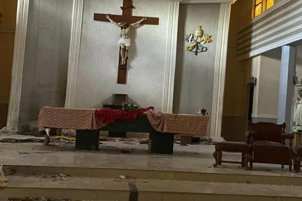 The altar St. Francis Xavier Owo Catholic Parish of Ondo Diocese after the 5 June 2022 attack. Credit: Courtesy Photo