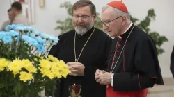 Vatican Secretary of State Cardinal Pietro Parolin meets with Major Archbishop Sviatoslav Shevchuk at the Cathedral of the Resurrection of Christ in Kyiv on Sunday, July 21, 2024. / Credit: Secretariat of the Major Archbishop of the Ukrainian Catholic Church