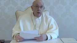 Pope Francis' video message to prayer marathon against human trafficking Feb. 8, 2021.  YoutTube screenshot.