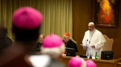 Pope Francis leads a prayer at the start of the 2018 youth synod. CNA file photo.