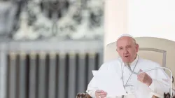 Pope Francis speaks at the general audience Sept. 18, 2019. Credit: Daniel Ibanez/CNA.