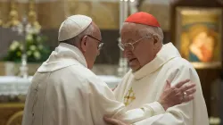 Pope Francis with Cardinal Angelo Sodano. Credit: Vatican Media.