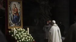 Pope Francis celebrates Mass in St. Peter’s Basilica on Feb. 2, 2021. Credit: Vatican Media.