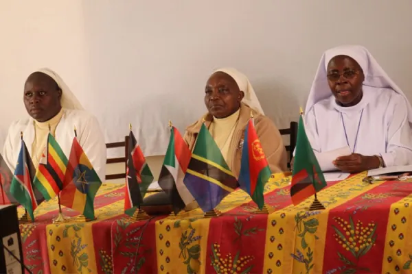 From left; Sr. Pasilisa Namukoye, ÀOSK Executive  Secretary, Sr. Mary Cecilia Njeri, ACWECA President, Sr. Hellen Badhiho ACWECA General Secretary. Credit: AMECEA