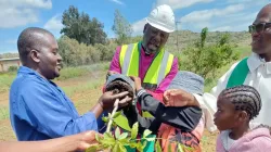 Bishop Joseph Kizito of Aliwal North flagging off a tree planting event in the Diocese at a past event Credit: Bishop Joseph Kizito