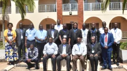 Representatives from AMECEA Secretariat, ZCCB Secretariat, and clergy from the nine dioceses in Zambia during the Lusaka meeting on child safeguarding / AMECEA/George Thuku