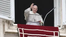 Pope Francis gives his Angelus address on Oct. 3, 2021. Vatican Media/CNA