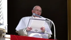 Pope Francis speaks from the window of the Apostolic Palace on 16 October 2022. | Vatican Media