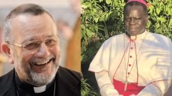 Archbishop Stephen Ameyu (right) the newly appointed Apostolic Administrator for South Sudan’s Wau Diocese and Msgr. Giovanni Gaspari (left) Apostolic Nuncio to Angola and São Tomé and Príncipe.