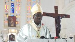 Archbishop Vincent Coulibaly of Conakry Archdiocese during Mass at the St. Mary Cathedral, Saturday, August 15.