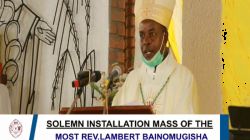 Archbishop Lambert Beinomugisha during his installation at the Cathedral of Our Lady of Perpetual Help in Mbarara, Uganda.