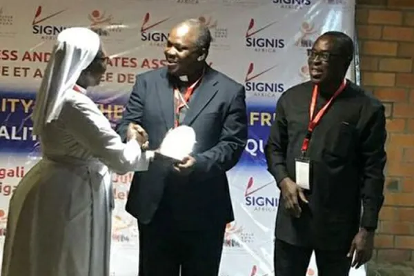 Bishop Emmanuel Adetoyese Badejo Received an Award for excellent contribution to pastoral Communication in Africa. Credit: SIGNIS