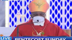 Bishop James Maria Wainaina during Mass at Holy Family Basilica Nairobi, Kenya on Pentecost Sunday 2020.