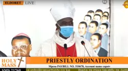 Bishop Dominic Kimengich of Kenya's Eldoret Diocese during the ordination Mass at the Mother of Apostles Seminary on 23 April 2021