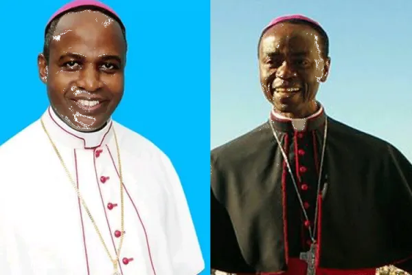 Bishop Eusebius Alfred Nzigilwa (Left) Bishop of Mpanda Diocese in Tanzania and Bishop Emmanuel Dassi Youfang (Right) Bishop of Bafia Diocese in Cameroon, appointed by Pope Francis Wednesday, May 13, 2020.