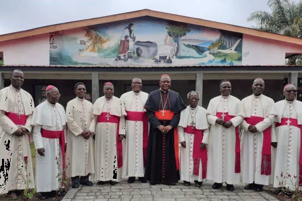 Bishops of the Ecclesiastical Province of Kinshasa after the closing Mass of their Ordinary Assembly in Idiofa, Kwilu Province on February 22, 2020. / CENCO