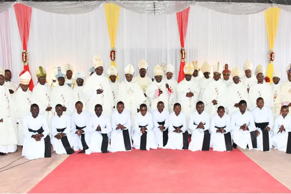 Bishops in Tanzania with some seminarians of the  Nazareth Major Seminary.