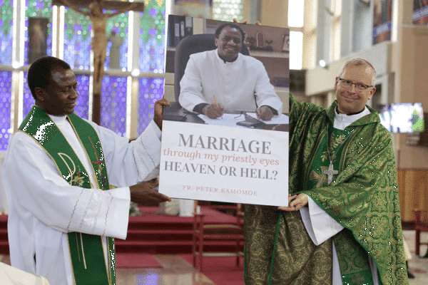 Archbishop Bert van Megen, Apostolic Nuncio in Kenya and South Sudan with Fr. Simon Peter Kamomoe at book launch on Sunday, October 20, 2019 / Archdiocese of Nairobi, Kenya