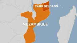 Map showing the troubled region of Cabo Delgado in Mozambique.