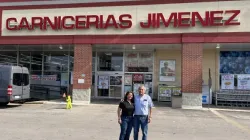 Carnicerías Jiménez founder José Jiménez and his daughter Luz Maribel, the Chicago grocery chain’s human resources director. / Credit: Courtesy of Luz Maribel Jiménez