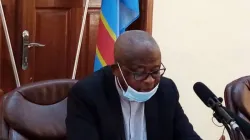 The Secretary-General of the National Episcopal Conference of Congo (CENCO), Fr. Donatien Ntshole addressing journalists during a press conference in DRC's capital, Kinshasa on January 13. / Website National Episcopal Conference of Congo (CENCO).