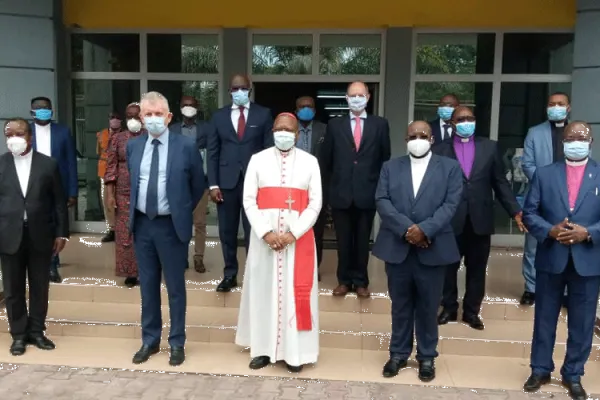 Church Leaders in DR Congo pose with EU Ambassador Jean-Marc Châtaigner after the launch of a project to fight the COVID-19 pandemic in the Central African nation.