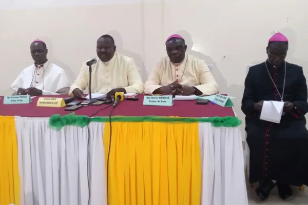 Members of the Episcopal Conference of Chad (CET) during a press conference to present their Christmas 2022 Message. Credit: CET