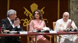 Queen Rania Al Abdullah speaks along with other world leaders at the Children’s Rights Summit on Feb. 3, 2025, at the Vatican. / Credit: Vatican Media