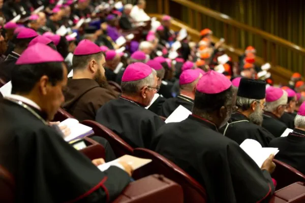 The opening day of the 15th Ordinary General Assembly of the Synod of Bishops in the Vatican Synod Hall on Oct. 3, 2018. | Daniel Ibáñez/CNA.