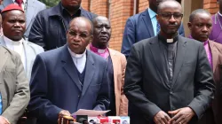 Religious leaders in Kenya during a press conference in Nairobi. Credit: NCCK