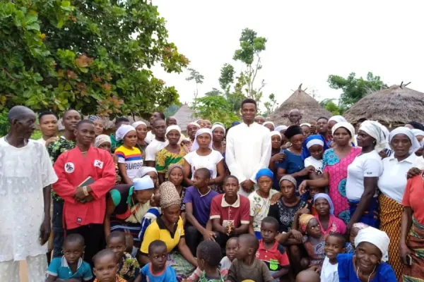 Seminarian David Igba during a pastoral visit at Scared Heart Udei of the Catholic Diocese of Makurdi. Credit: David Igba