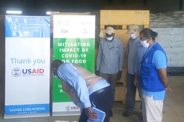 Officials of Catholic Relief Services (CRS), FAO, and WFP during the launch of a USAID funded project to mitigate the increasing concern over food security in urban centers of South Sudan. / ACI Africa