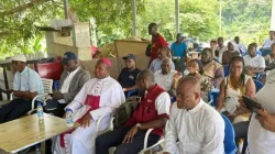 Visit of Bishop Bruno Essoh Yedoh to victims of forceful evictions in Ivory Coast. Credit: Vatican Media