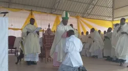 Bishop Severine Niwemugizi during the ordination of Fr. Almachius Mwemezi. Credit: Radio Maria Tanzania