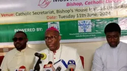 Bishop Anselm Pendo Lawani of the country’s Catholic Diocese of Ilorin  during the press conference to mark Nigeria’s Democracy Day on 11 June 2024. Credit: Nigeria Catholic Network