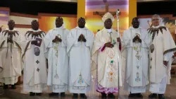 Bishop  Wallace Ng’ang’a Gachihi with newly ordained members of the Congregation of the Sons of Divine Providence (Don Orione Fathers) in Kenya. Credit: Don OrioneTv