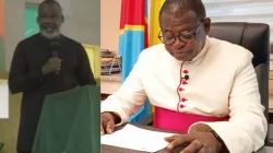 Mons. Donatien Nshole (right), CENCO Secretary General, and Mr. Corneille Nangaa (left). Credit: CENCO/ Diocese of Goma