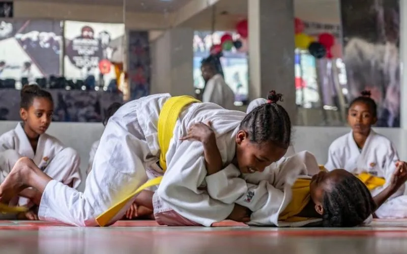 Children participating in Judo classes conducted by JRS in Addis Ababa, Ethiopia.  Credit: Jesuit Refugee Service (JRS)