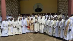 Archbishop Andrew Fuanya Nkea with Priests of the Bamenda Ecclesiastical Province (BAPEC). Credit: Archdiocese of Bamenda